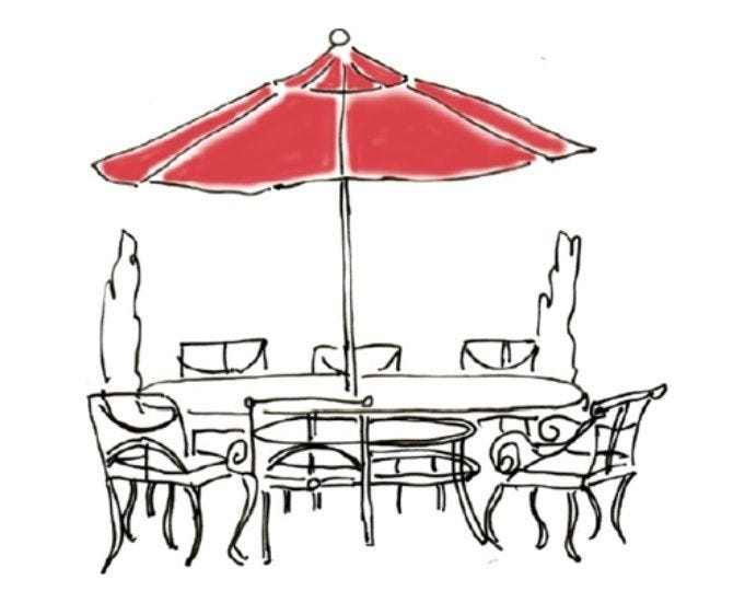 dining al fresco | Umbrella drawing, Umbrella, Outdoor decor