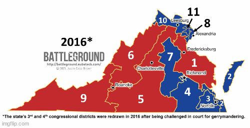 Virginia's New Congressional Districts Gif