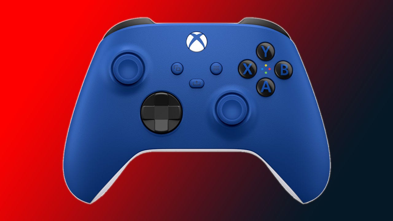 A blue Xbox controller