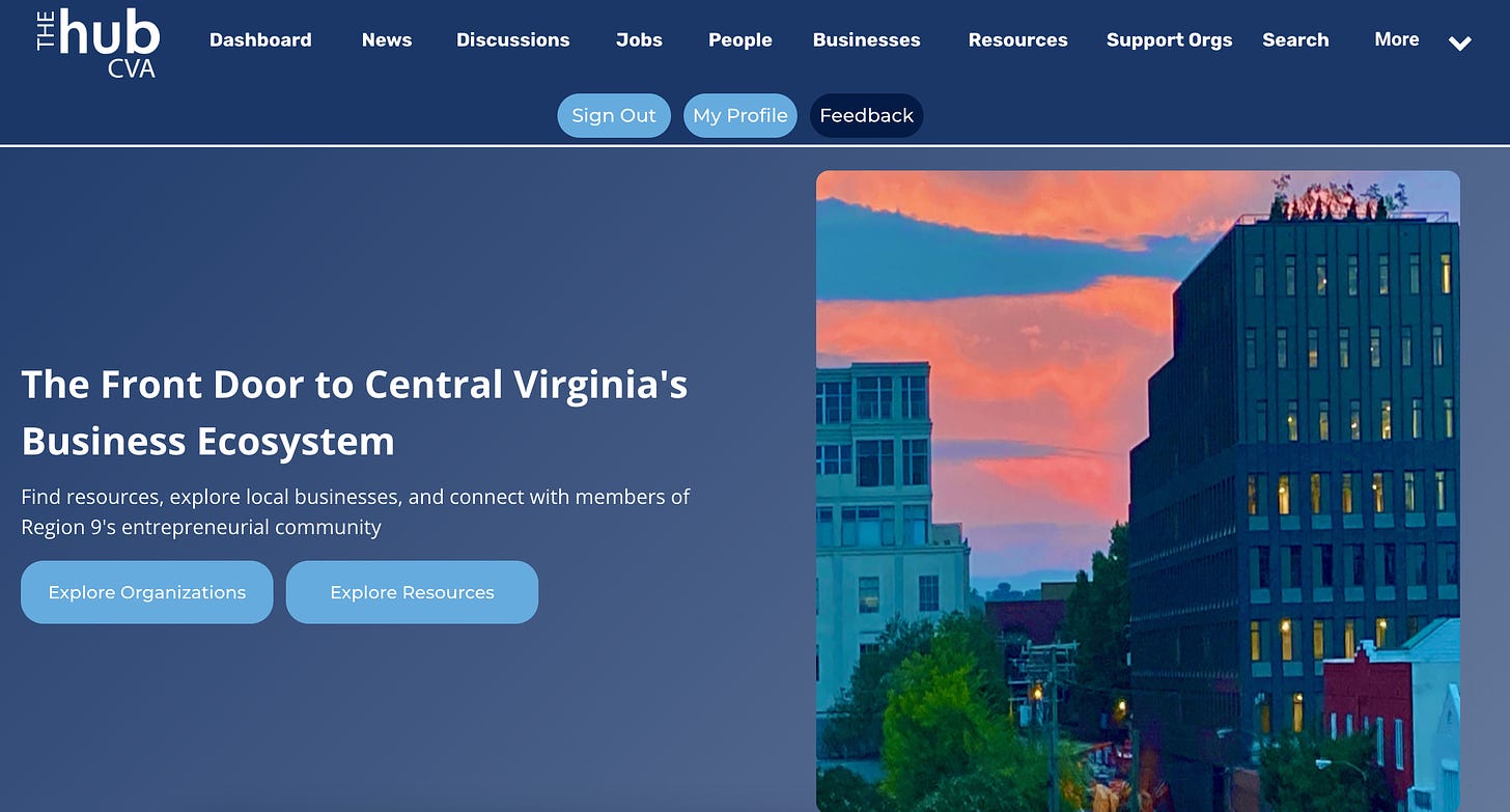 The Hub CVA homepage