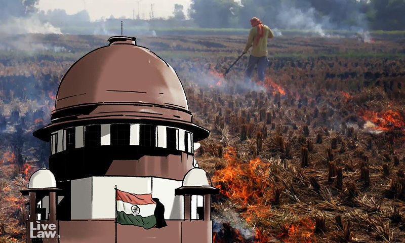 Farmers Stubble Burning Contributes To 10% Pollution, Centre Says; &#39;Hue &amp;  Cry Baseless&#39;, Says Supreme Court