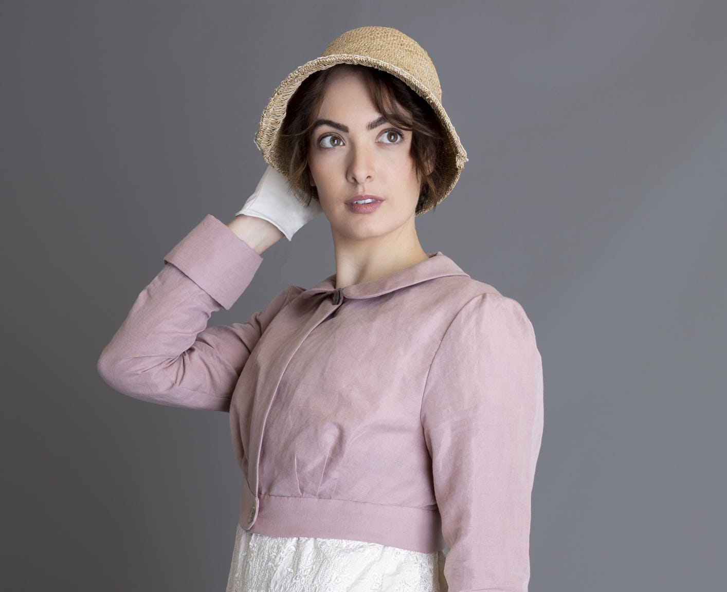 Dark-haired woman in rose Regency dress strikes a confident pose Jane Austen makes some of her strongest statements through her most minor characters, like Persuasion’s Navy wife Sophia Croft, who says, ‘None of us expect to be in smooth water all our days.’ Photo: Artycrafter | Dreamstime.com