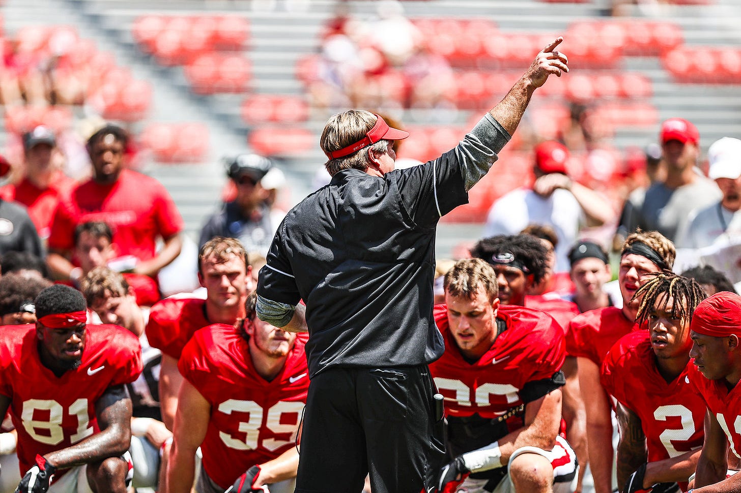 Georgia head coach Kirby Smart during the Bulldogs’ practice session on Dooley Field at Sanford Stadium in Athens, Ga., on Saturday, Aug. 14, 2021. (Photo by Tony Walsh) Georgia head coach Kirby Smart during the Bulldogs’ practice session on Dooley Field at Sanford Stadium in Athens, Ga., on Saturday, Aug. 14, 2021. (Photo by Tony Walsh)