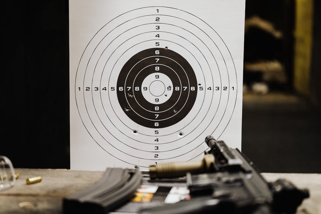 Free Holes on the Shooting Target Stock Photo