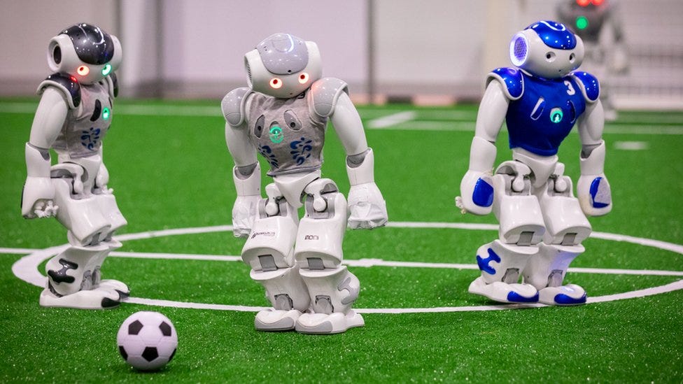 Can football-playing robots beat the World Cup winners by 2050? - BBC News