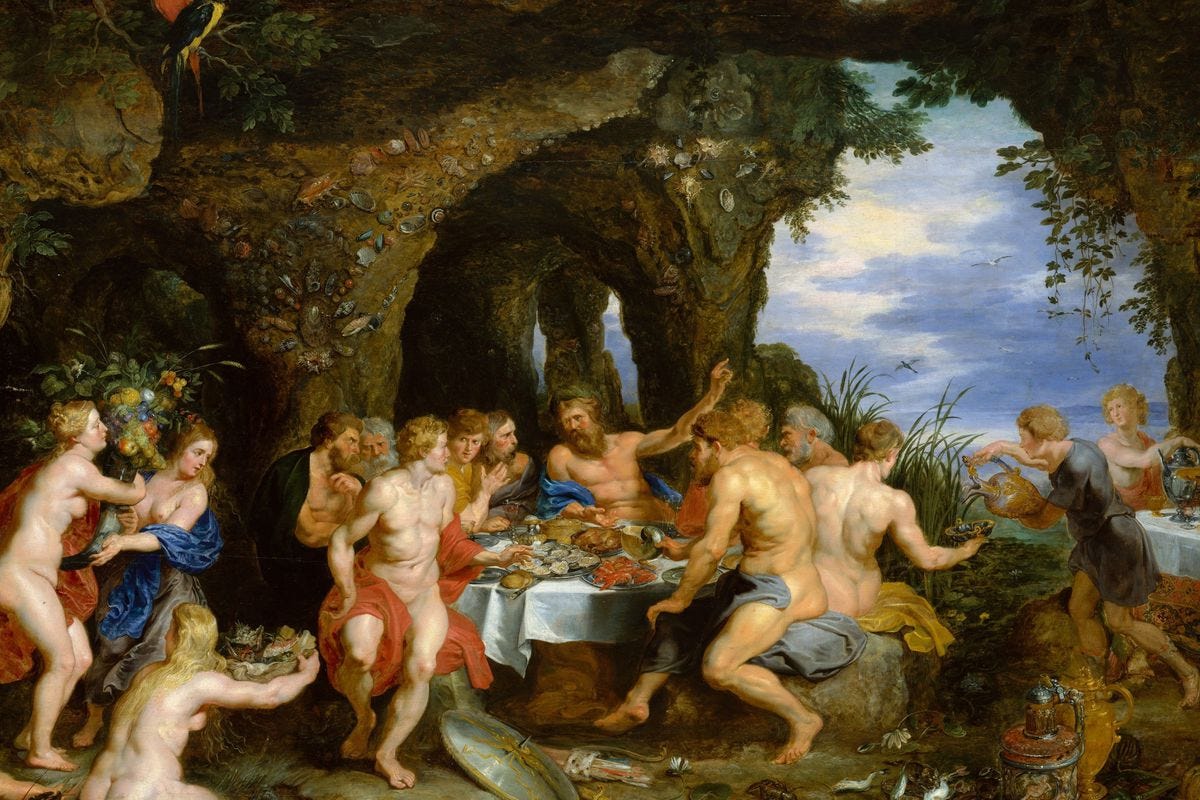 Peter Paul Rubens' The Feast of Acheloüs, which is used on the pop-up's website