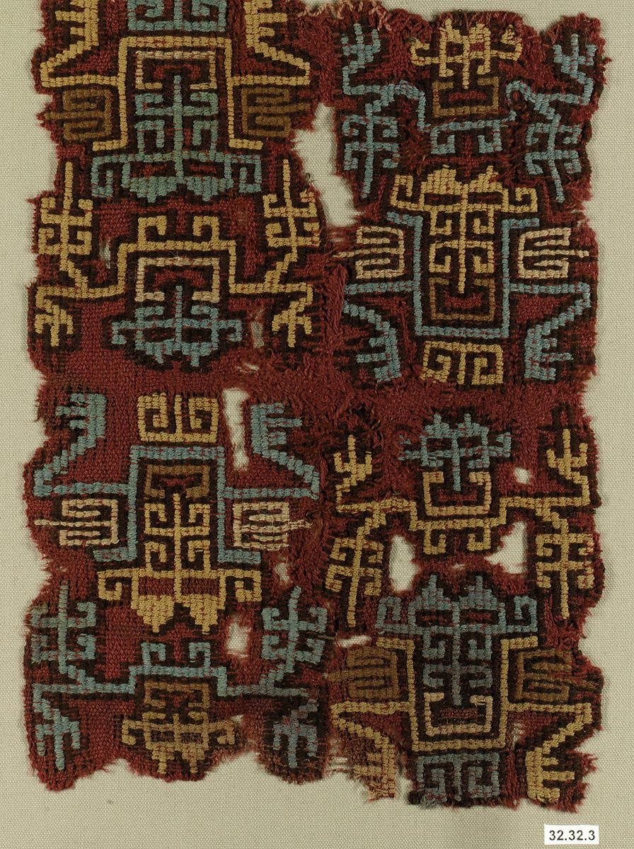 Fragment with Figures, Camelid hair, Nasca 