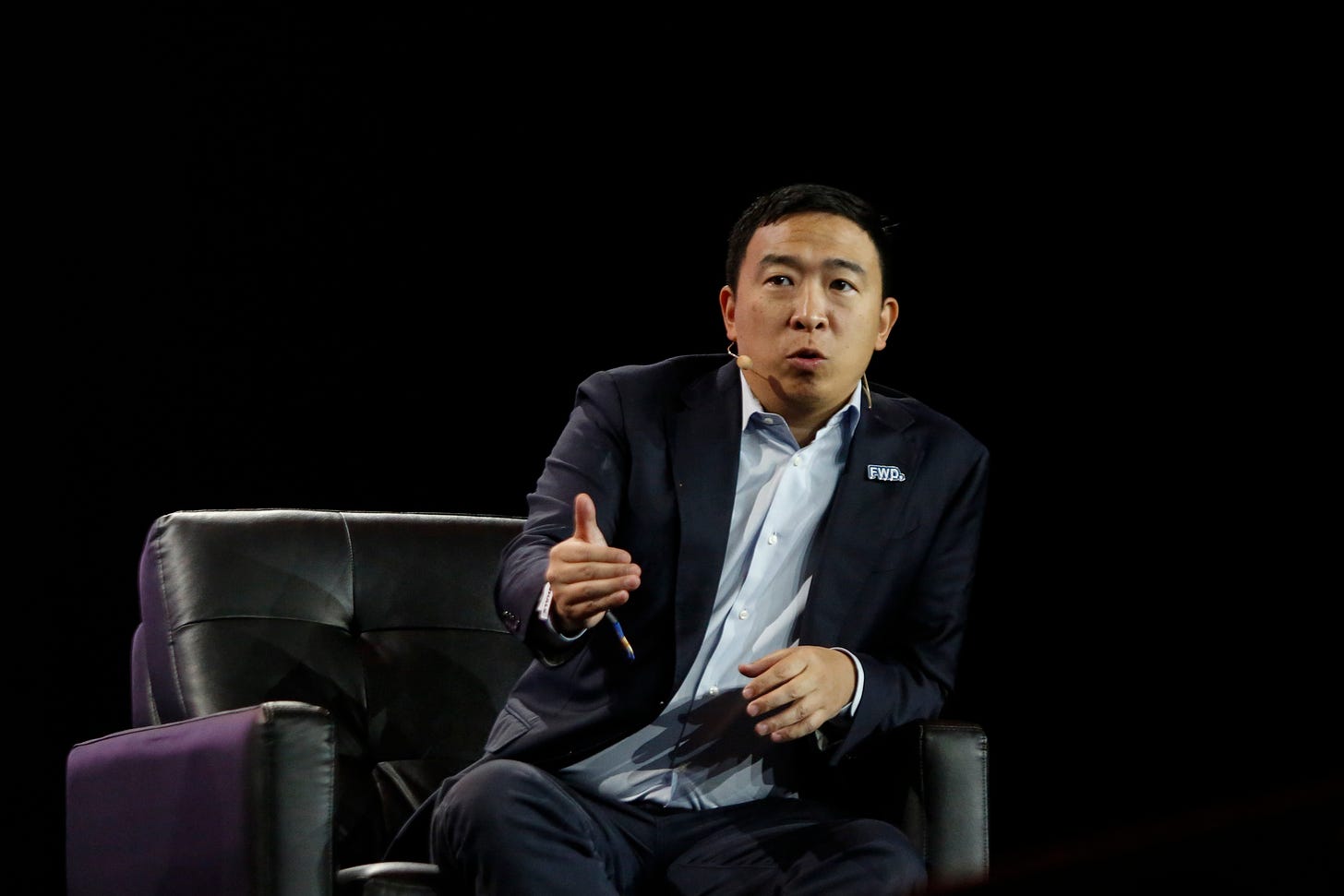 Andrew Yang speaks during the Bitcoin 2022 Conference in Miami, Florida. (Photo by Marco Bello/Getty Images)
