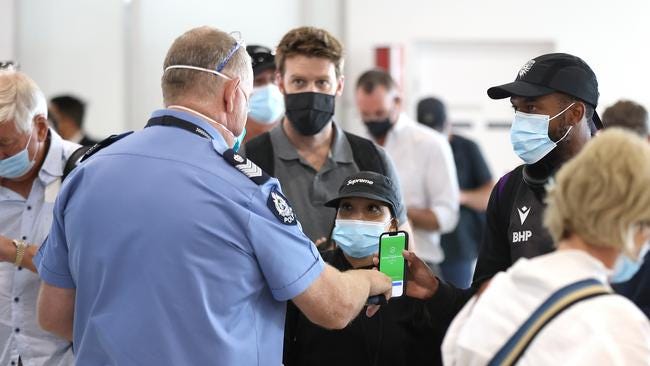 Daniel Sturridge of the Glory arrives back into Western Australia following his flight from Melbourne at the Perth Domestic Airport.