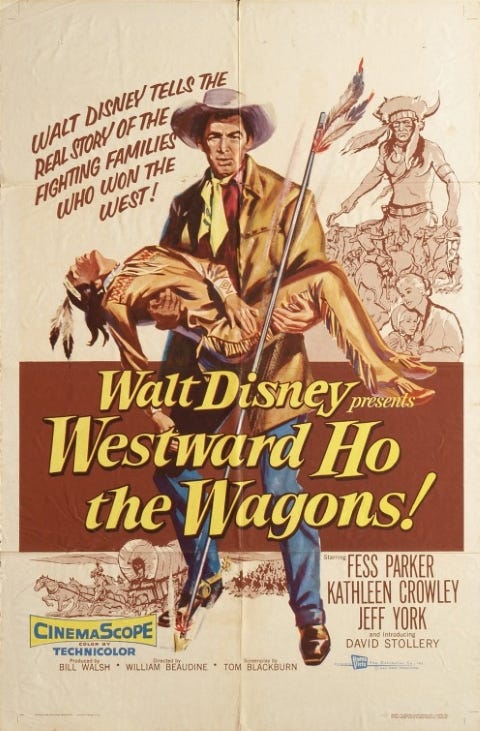 Original theatrical poster for Walt Disney's Westward Ho The Wagons!