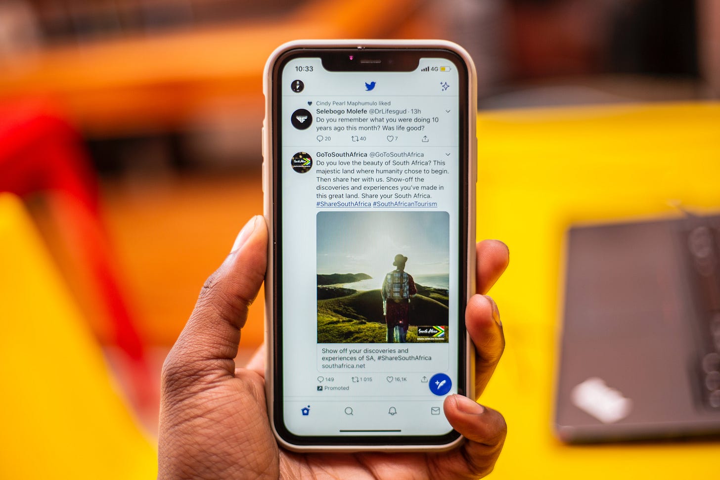 Twitter on an iPhone. (Unsplash)