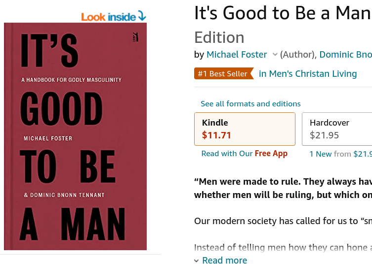 It’s Good To Be A Man is a bestseller on Kindle