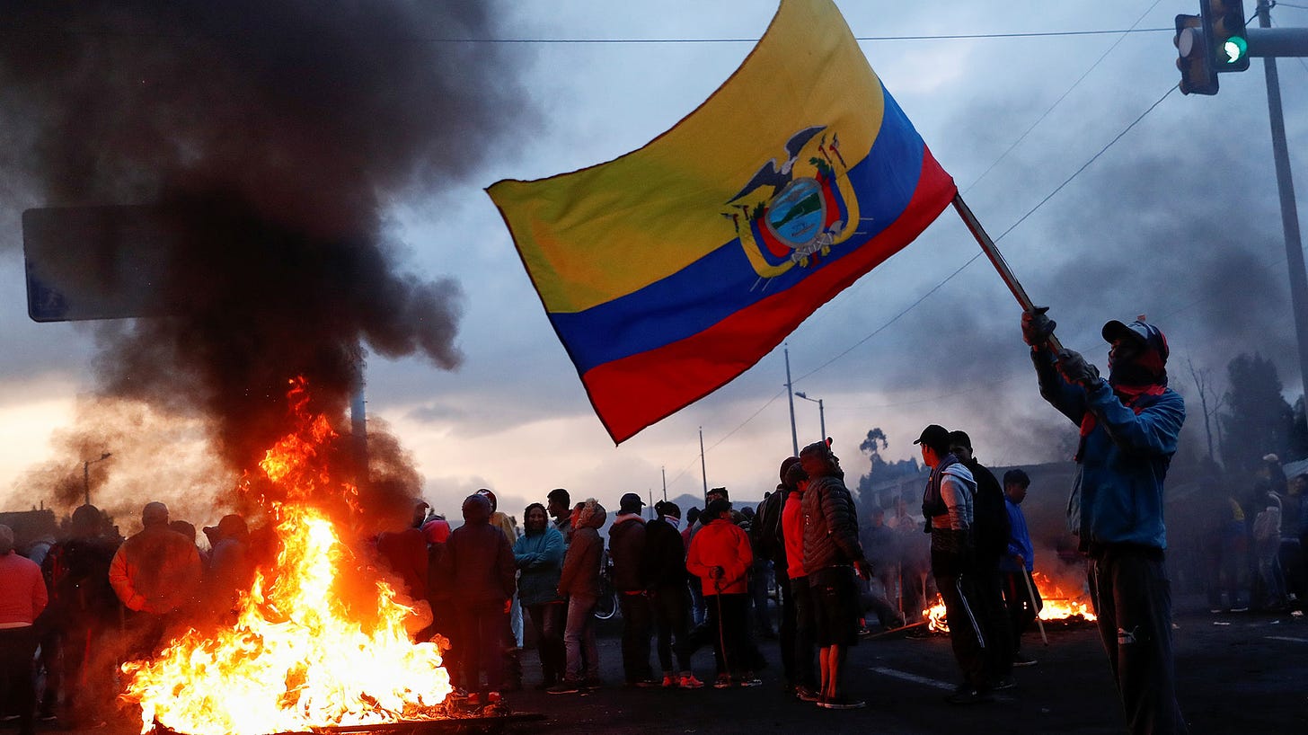 Resultado de imagen de manifestaciones ecuador 2019