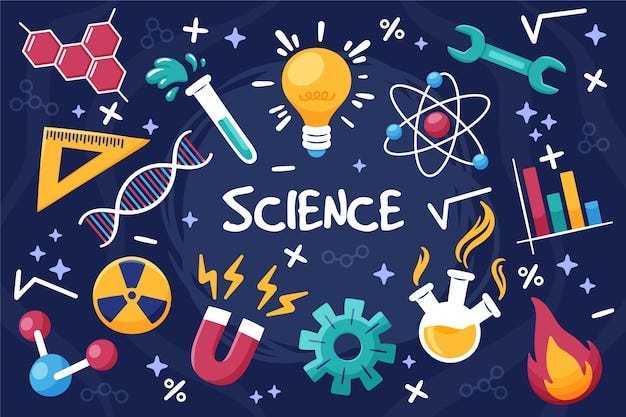 Hand drawn science education background