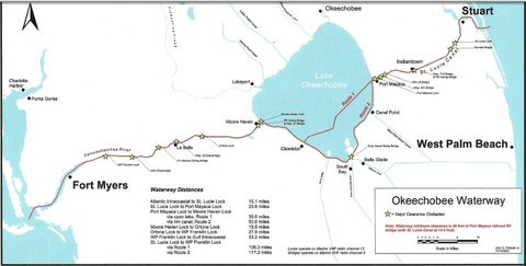 Map of the Okeechobee Waterway