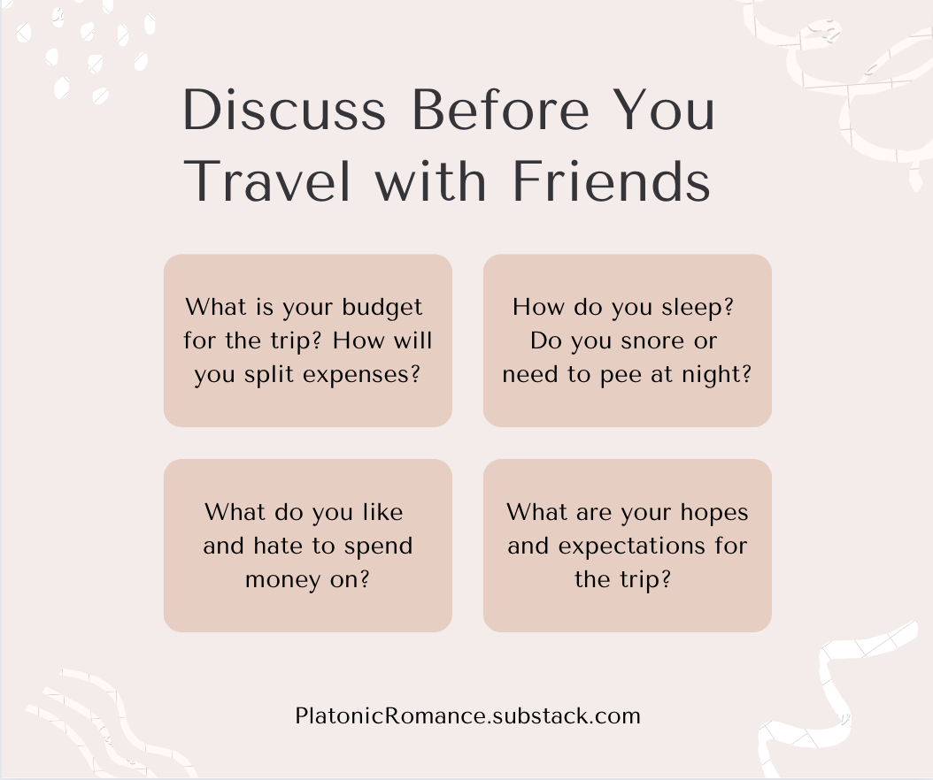 questions to discuss before traveling with friends