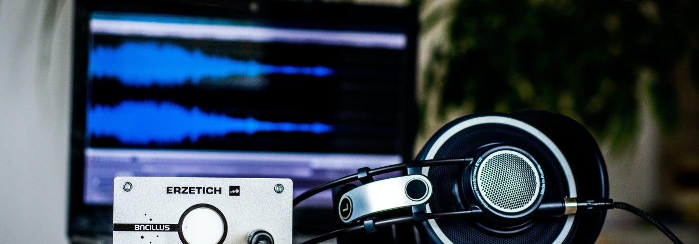 A profesional headset and an audio DAC