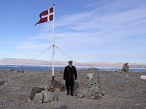 Hans Island, 2003-08-01, UTC 2301, HDMS Triton, Commanding Officer, Cdr. s.g. Per Starklint.jpg