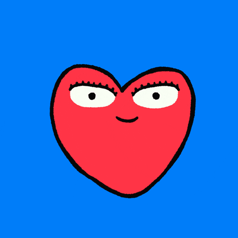 GIF of a red cartoon heart hugging itself, with the words "be gentle with yourself"