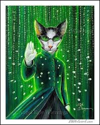 Prints &amp; CANVASES Meo Neo Matrix wall art cat | Etsy