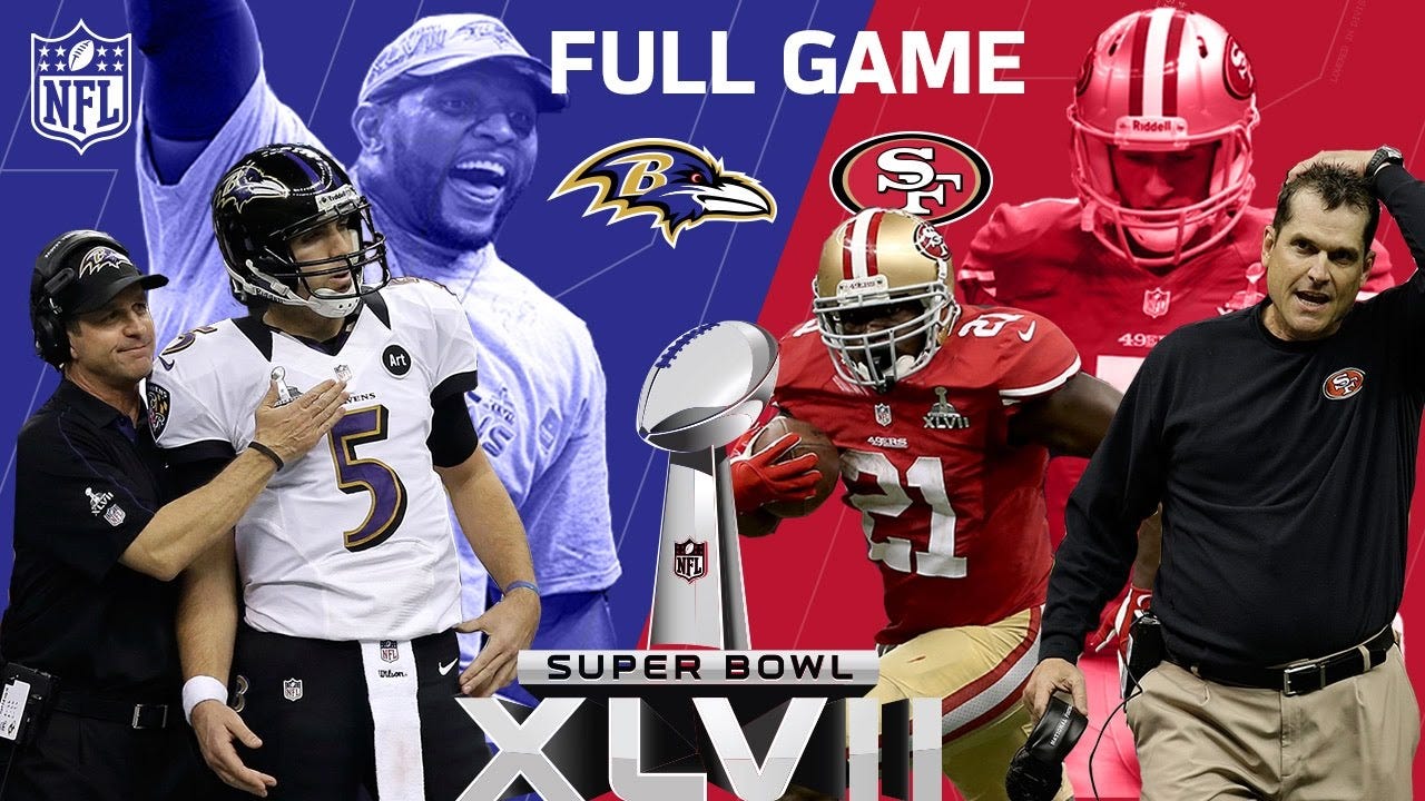 Super Bowl XLVII: "The Harbaugh Bowl" aka "The Blackout" | Ravens vs. 49ers  | NFL Full Game - YouTube