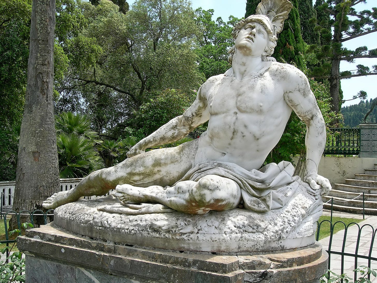 Photo of Dying Achilles sculpture in Corfu 