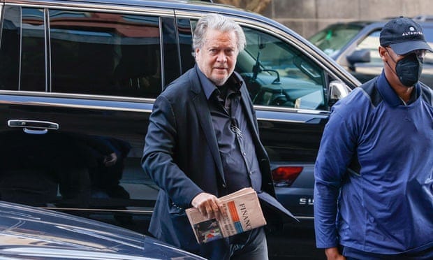 Steve Bannon arrives at court in Washington DC on 22 July.