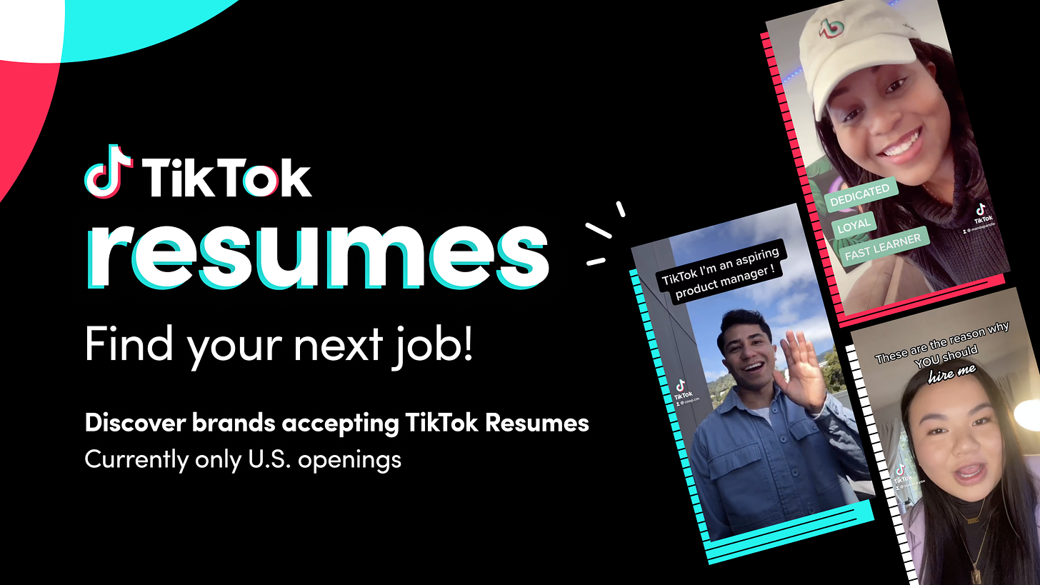 Find a job with TikTok Resumes | TikTok Newsroom