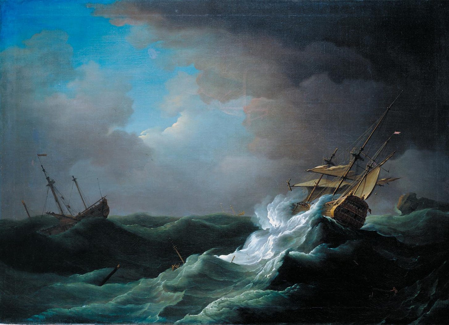 Ships in Distress in a Storm', Peter Monamy, c.1720–30 | Tate