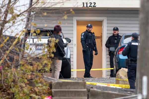 Officers are investigating the deaths of four University of Idaho students at an apartment complex south of campus on Sunday. The authorities said they were treating the case as a homicide.