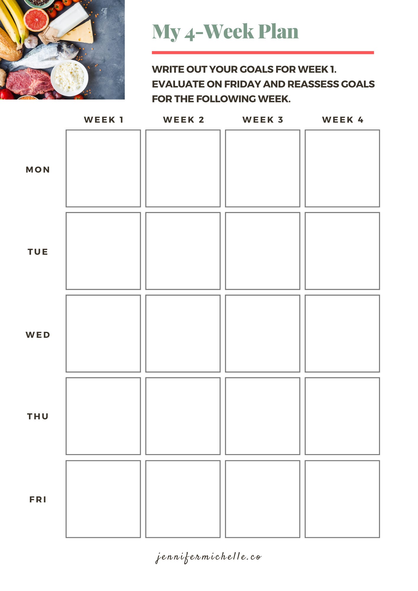 download 4-week health goal calendar via substack
