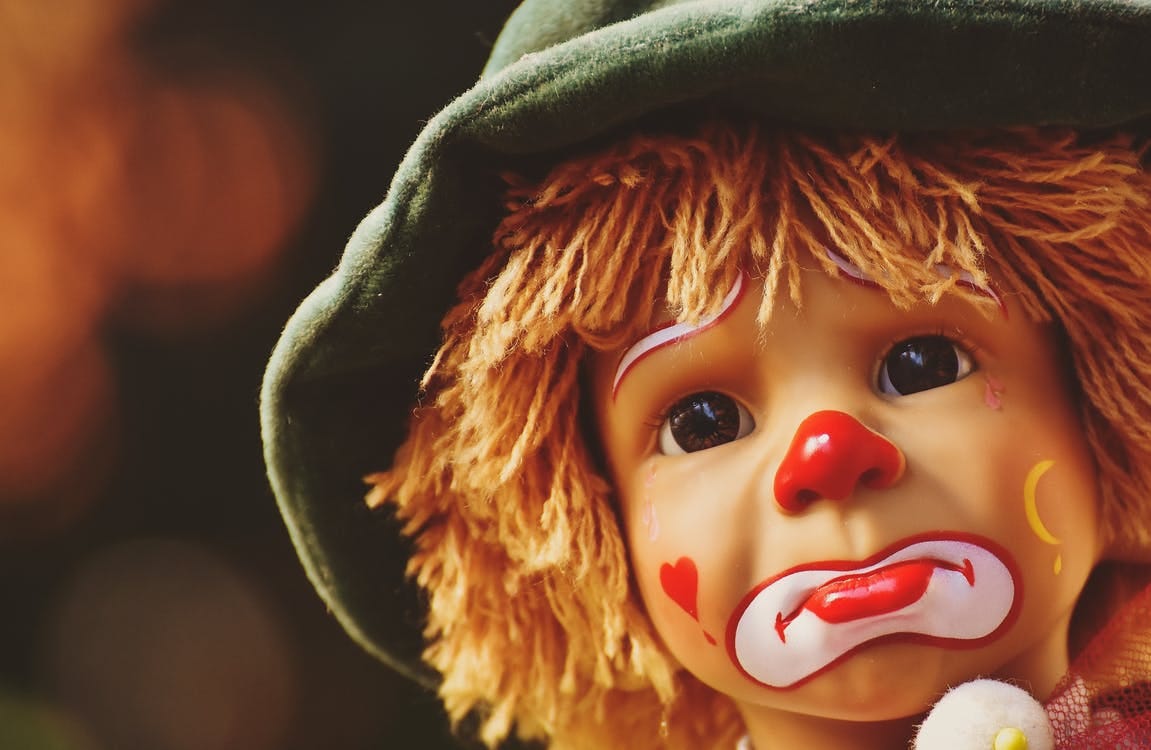 Free Close-up Photo of Clown Doll  Stock Photo