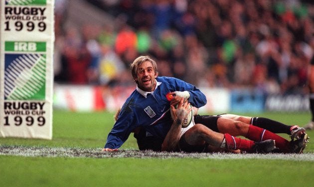 The 1999 Rugby World Cup. Christophe Lamaison and the French scored 33 unanswered points in 20 minutes and would emerge 43-31 winners over the New Zealand All Blacks.