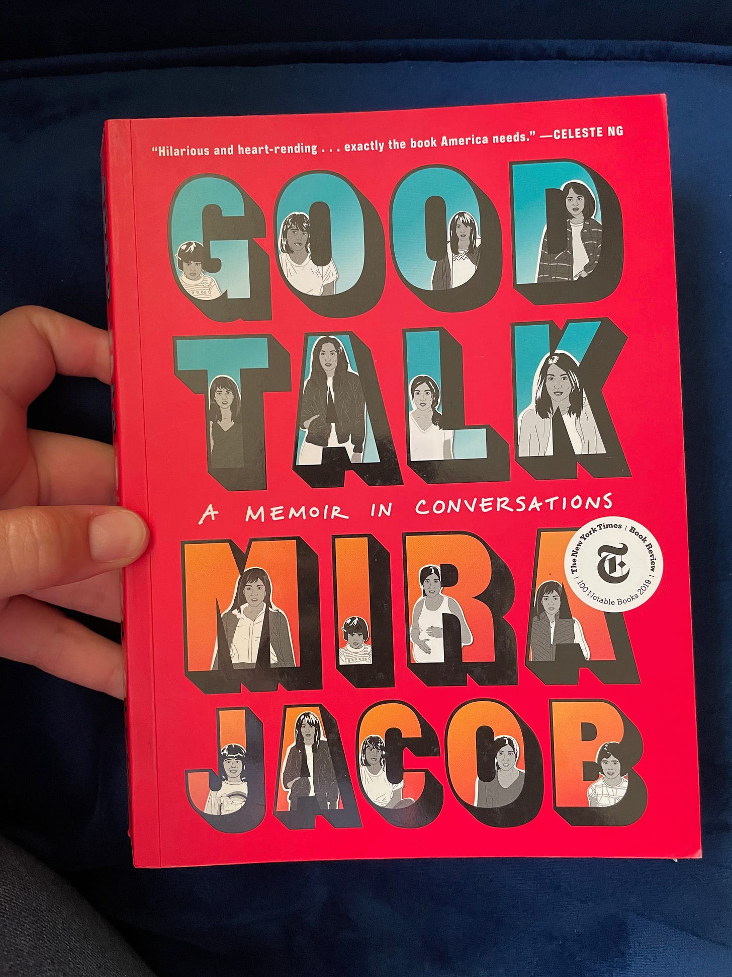 copy of the novel "good talk" by mira jacob