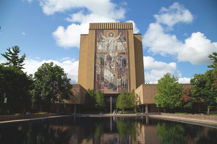 Wide shot view of Touchdown Jesus World of Life Mural University of Notre  Dame Photograph by Eldon McGraw