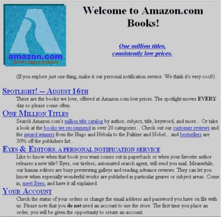 Image result for amazon first website