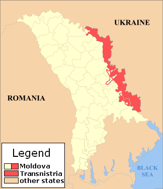Transnistria and Moldova (Image: Bogdangiusca at the English-language Wikipedia, CC BY-SA 3.0, via Wikimedia Commons)