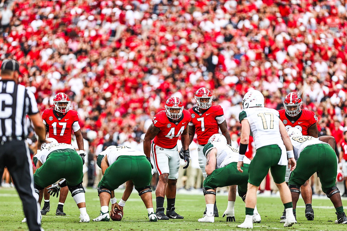Georgia defensive lineman Travon Walker (44) during the Bulldogs’ game against UAB in Athens, Ga., on Saturday, Sept. 11, 2021. (Photo by Tony Walsh)