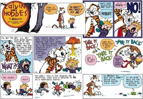 Today is valentines day : r/calvinandhobbes