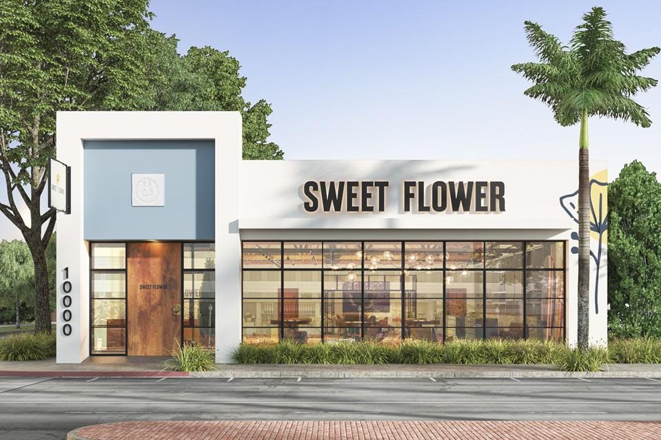 Sweet Flower's dispensary storefront in Culver City, Calif. 