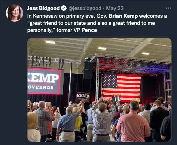 Wakil Presiden Mike Pence kampanye untuk Brian Kemp di Georgia