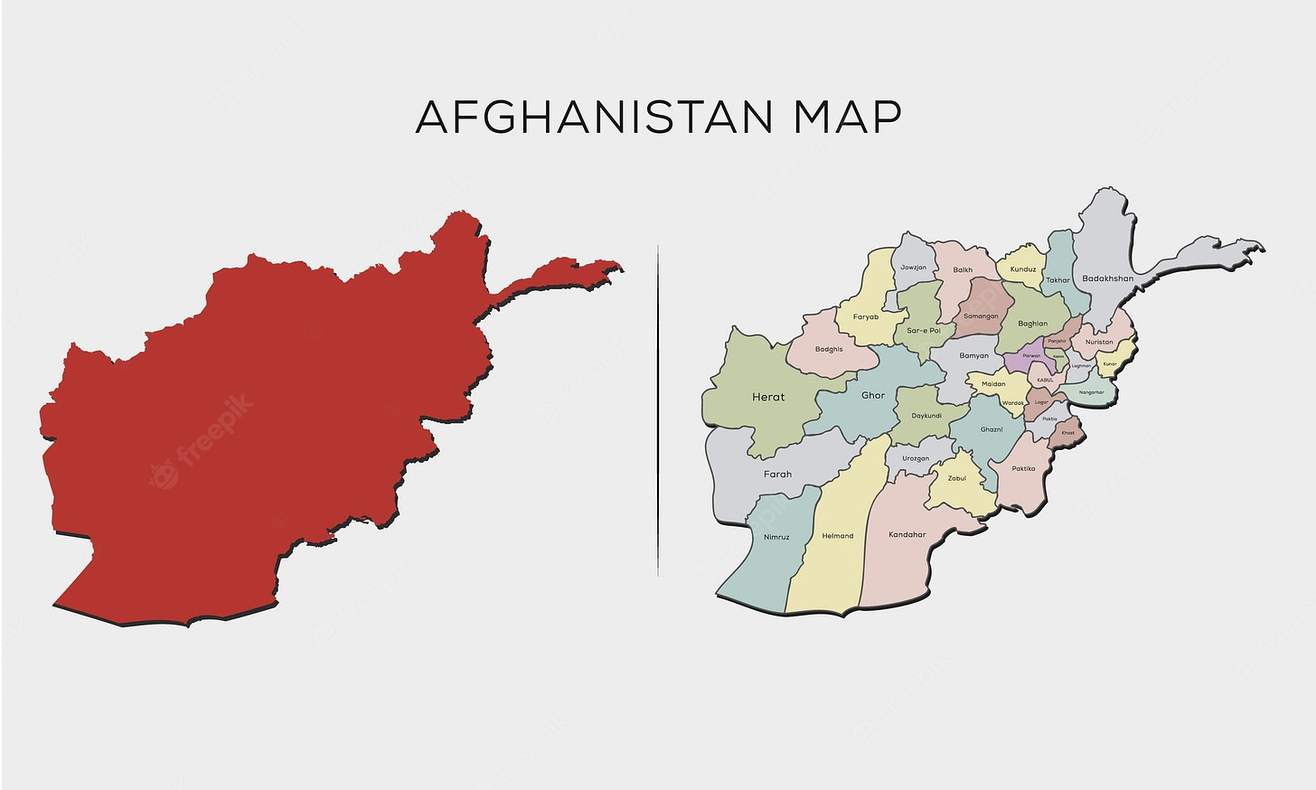 Premium Vector | High detailed vector map of afghanistan. borders and names  of the provinces.