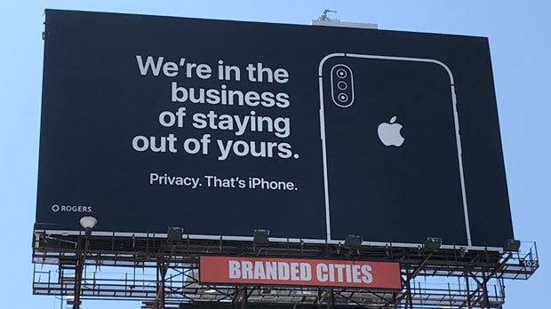 Billboard toting Apple's privacy policies is put up across the street from  Sidewalk Labs | CTV News