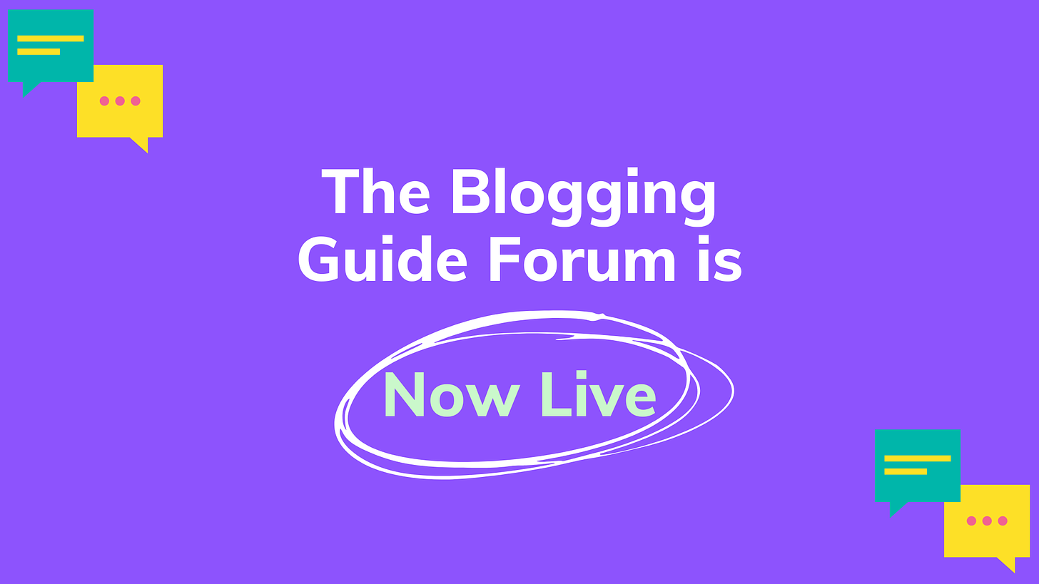 blogging guide forum, blogging guide, casey botticello blogging guide, bloggingguide, medium blogging guide, substack blogging guide