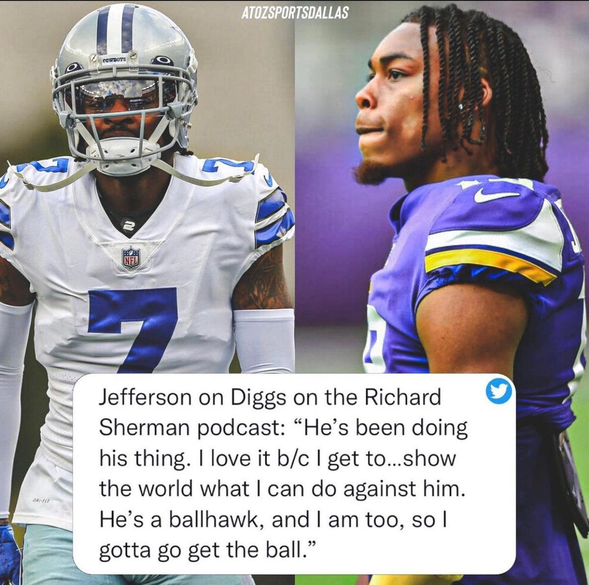 Ahn Fire Digital on Twitter: &quot;Justin Jefferson is ready to take on Trevon  Diggs 🍿… &quot;