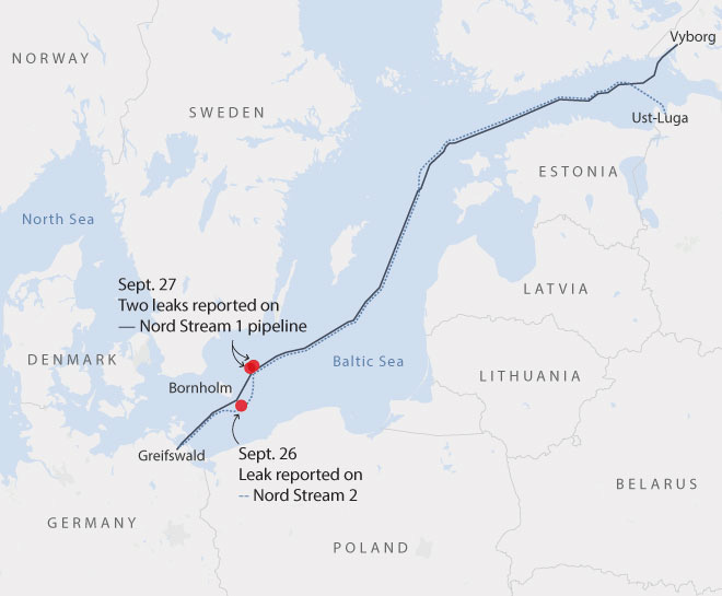 Quién explotó los gasoductos Nord Stream 1 y 2 en Europa?