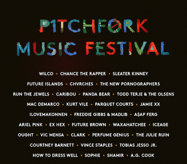 Image: This is a picture of the Pitchfork 2016 Lineup. End of image description.