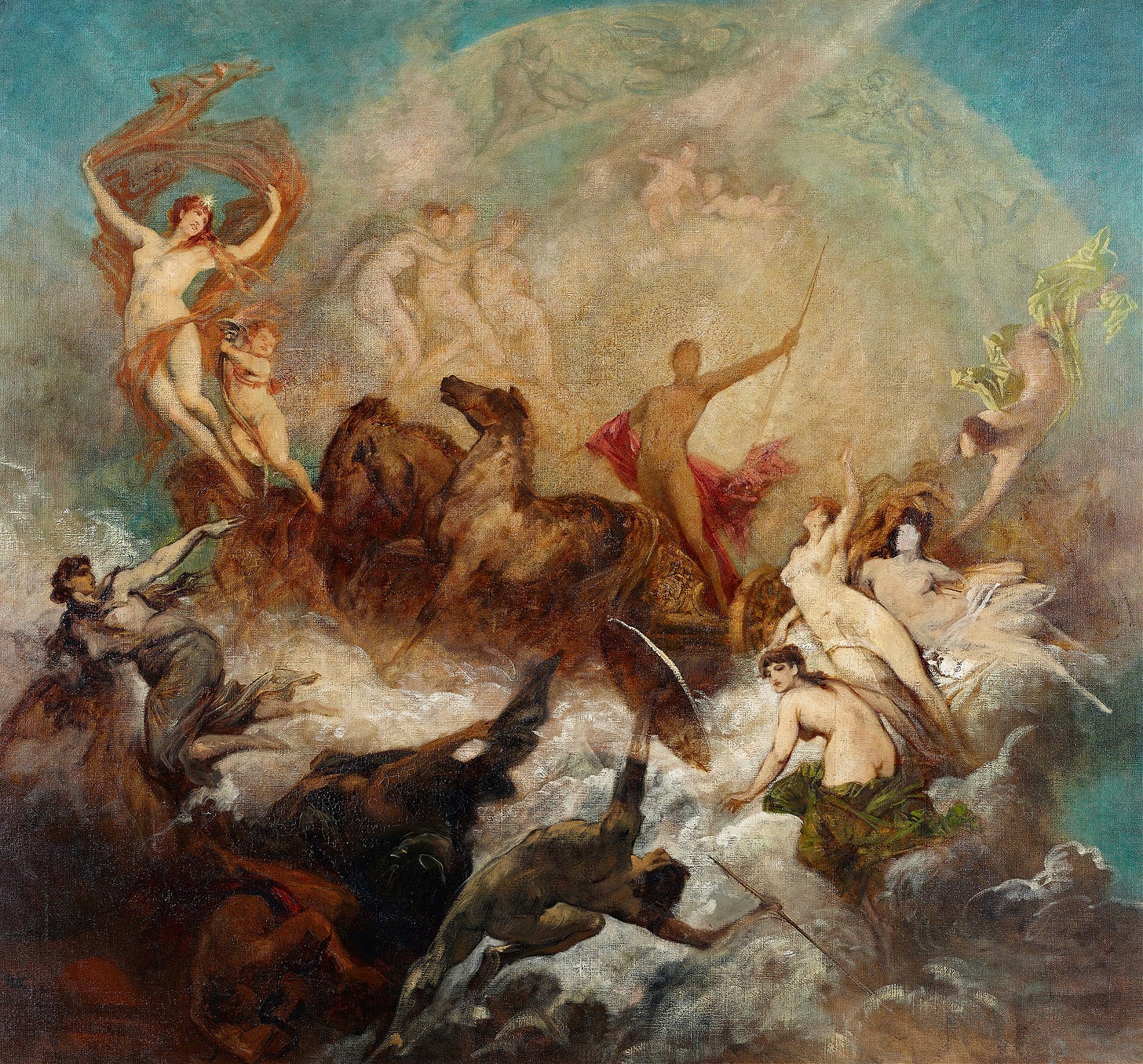 The victory of light over darkness (1883-1884) by Hans Makart