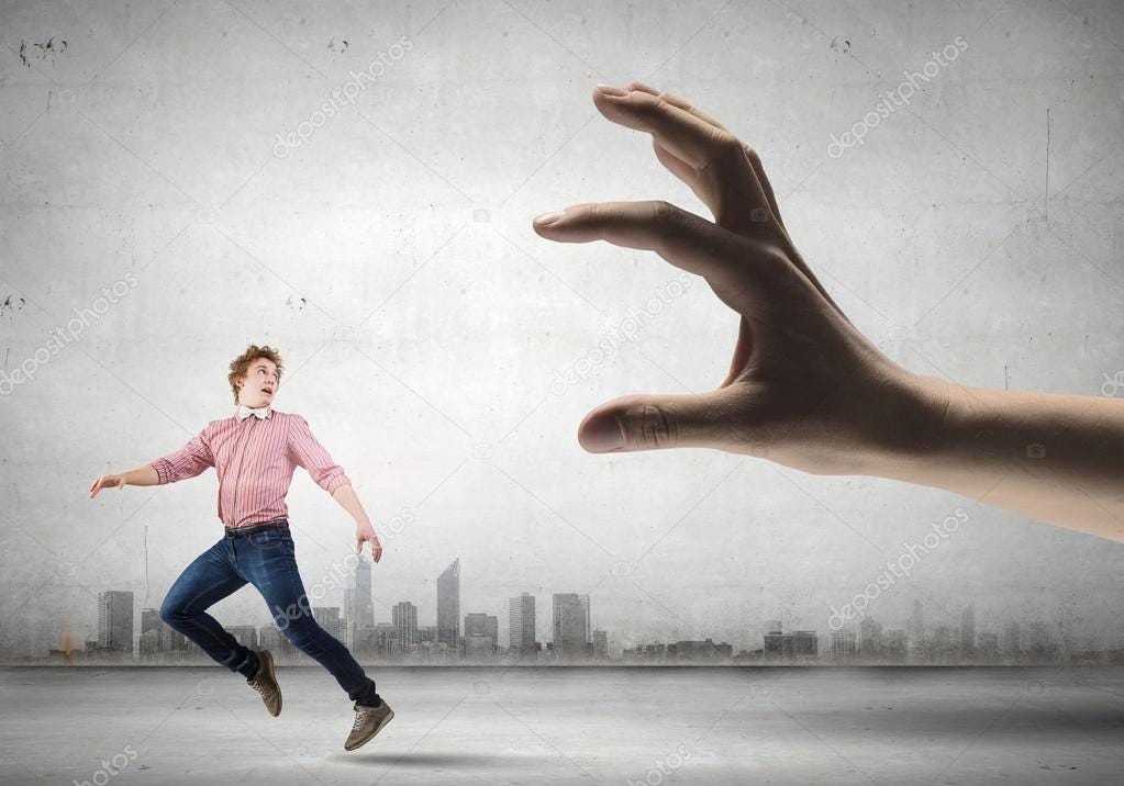 Man running from hand Stock Photo by ©SergeyNivens 53046343