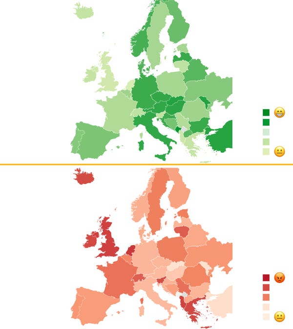 Emotions in Europe - Credit: Brandwatch
